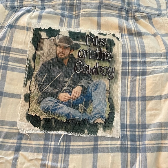 Distressed Vintage Flannel with Yellowstone Patch - Picture 1 of 1